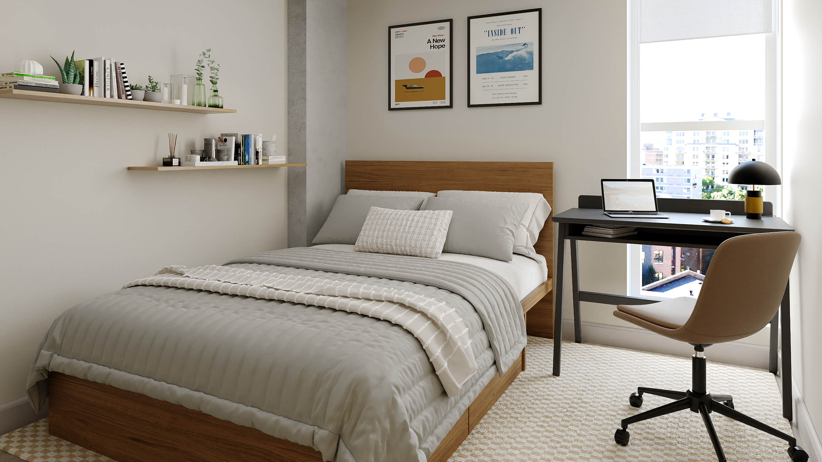 bedroom with a study desk