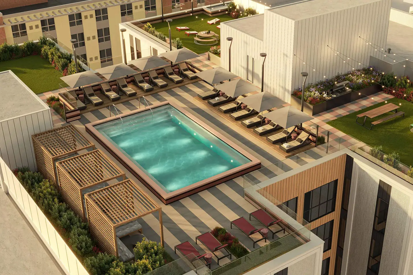 Hub Bassett rooftop swimming pool