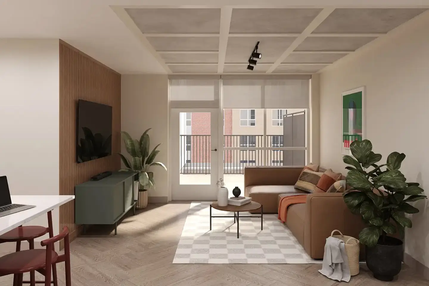 furnished living room with TV